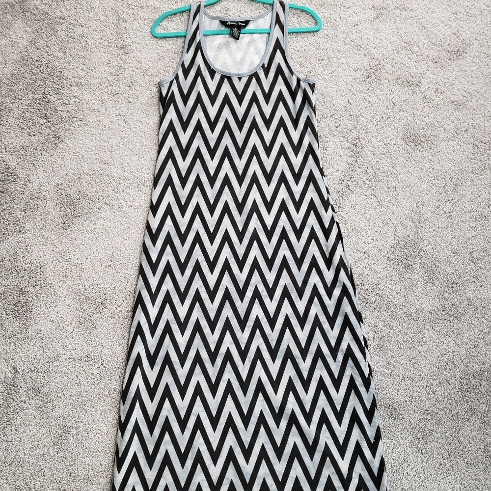 Chevron design, black and grey, tank sundress